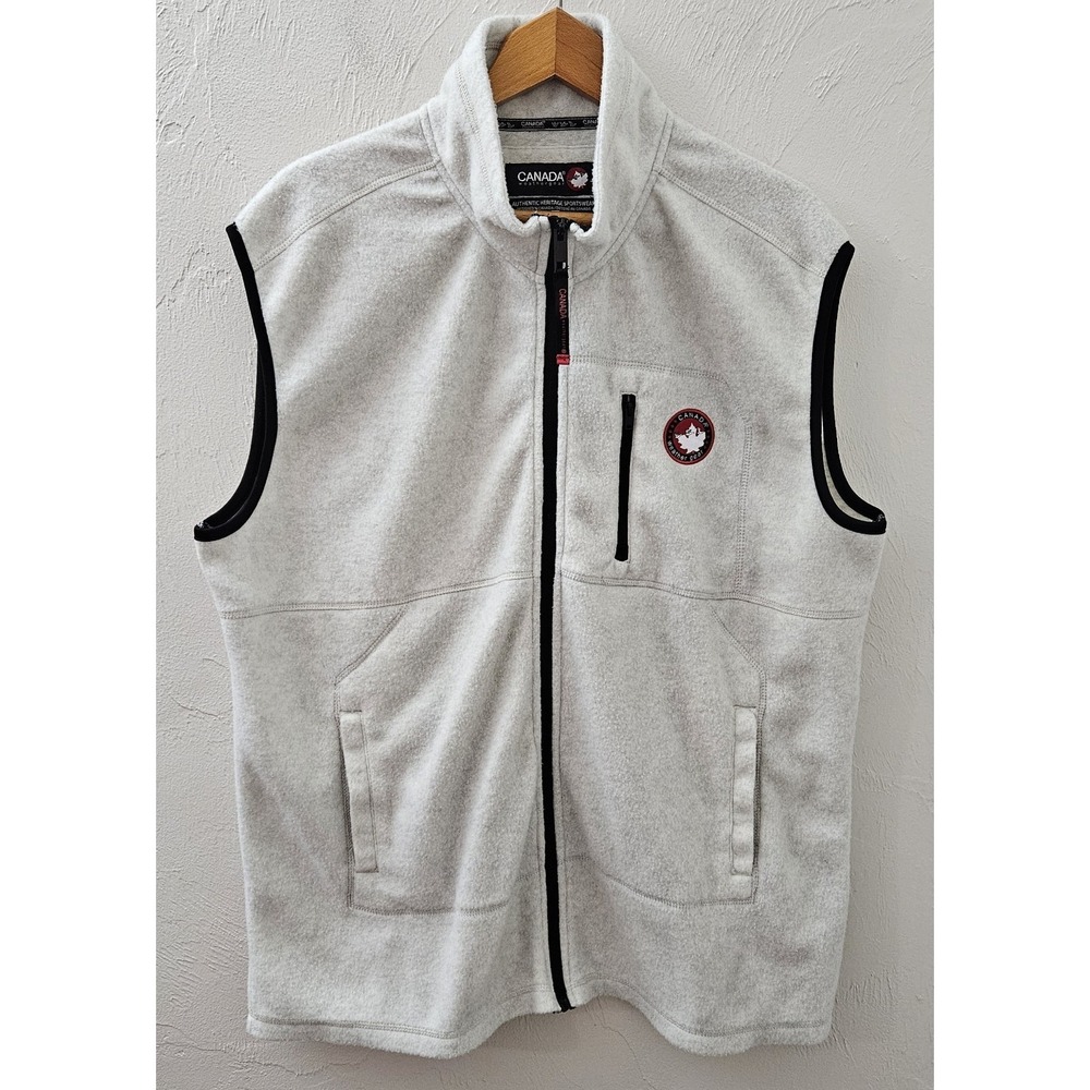 Canada Weather Gear Fleece Vest Size XXL Full Zip Outdoor Logo Light Unisex
